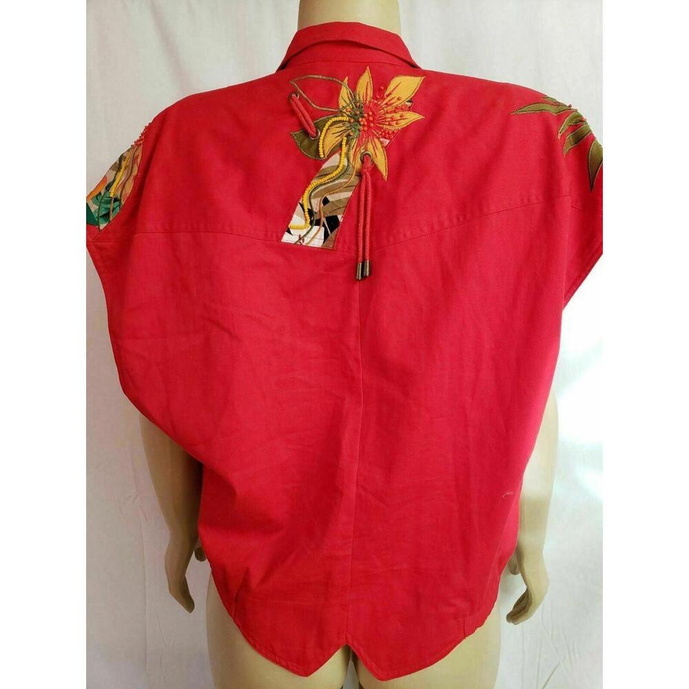 Marc D'Alcy Sleeveless Bolero Art to wear Embellished Vintage women's Top Sz 8 - Picture 5 of 9
